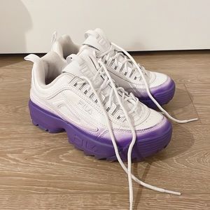 Purple Color Block Chunky Fila Women’s Disruptor 2 size 7.5 / 7 1/2